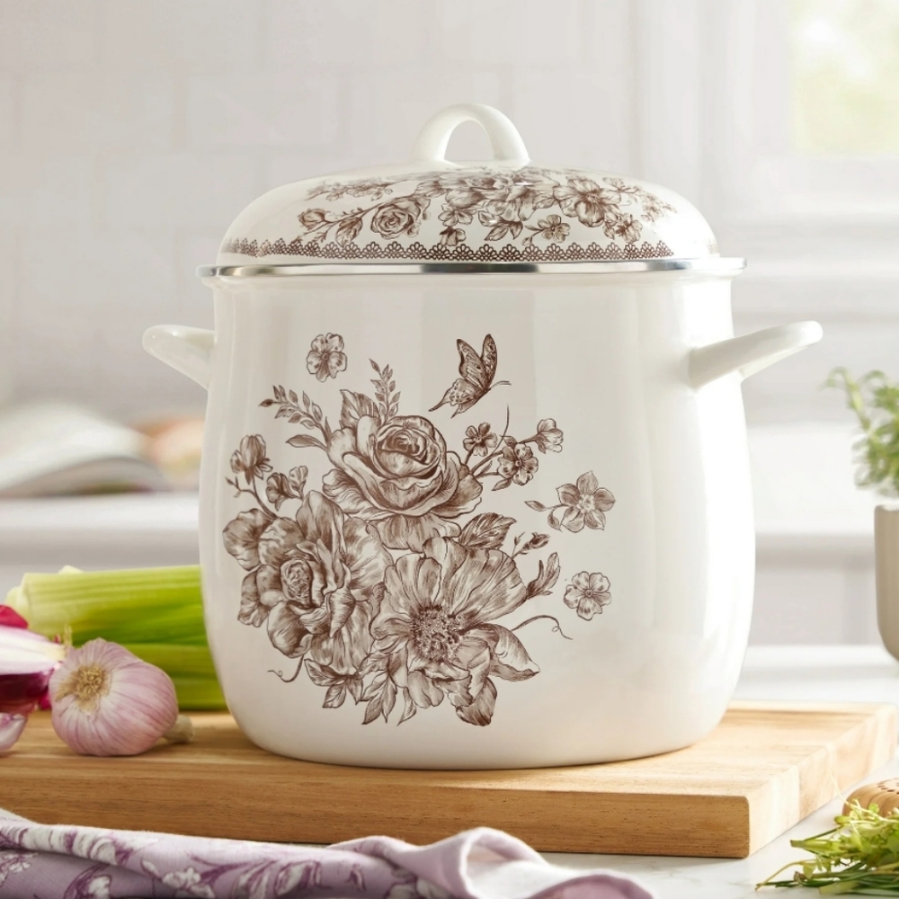 ❤️ 2025 The Pioneer Woman Agatha Brown  12 Qt Stock Pot Cookware